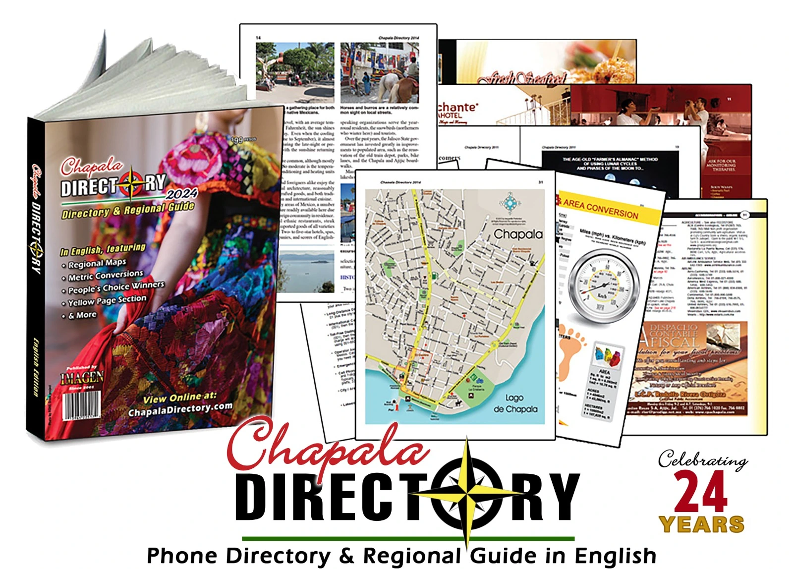 a collage of images from the Chapala Directory 2023